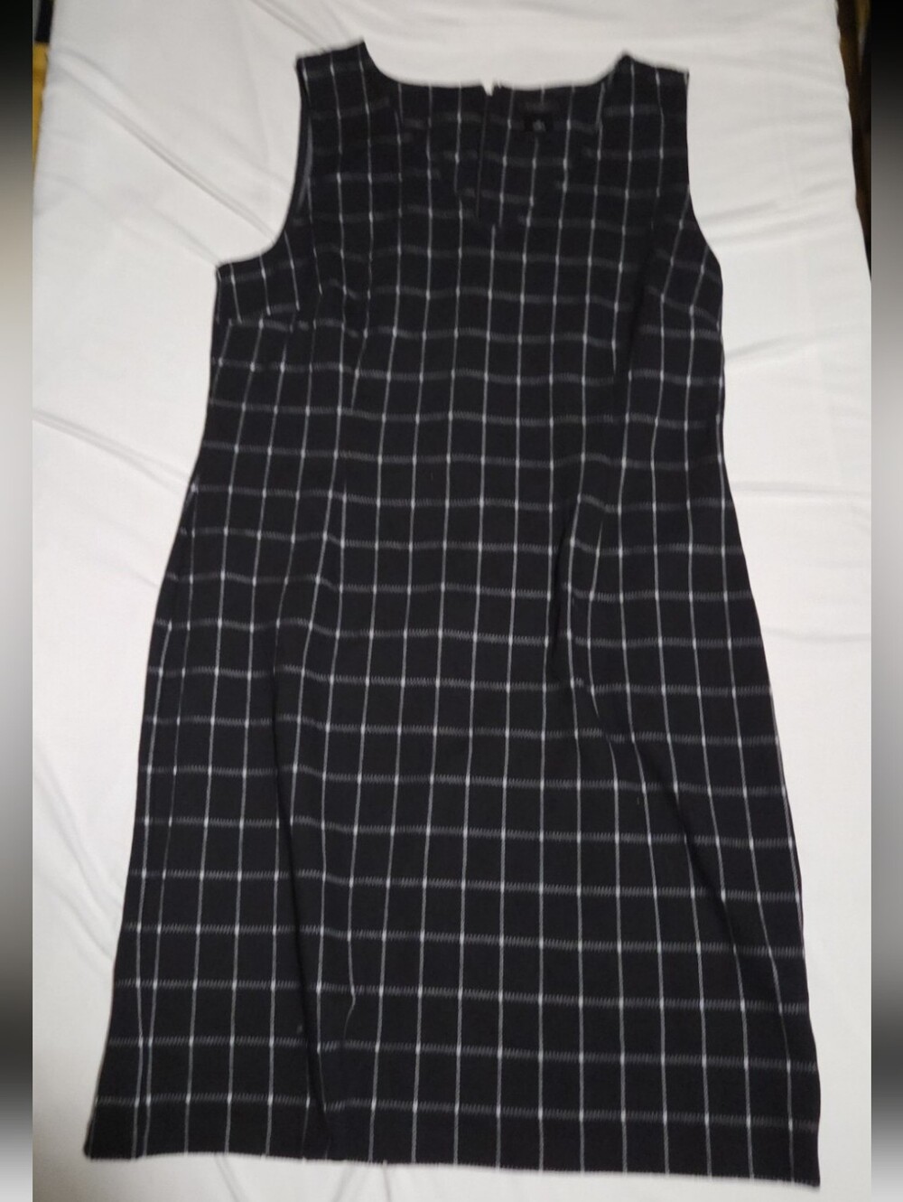 Ann Taylor Women's size 14 black plaid knee length dress #30